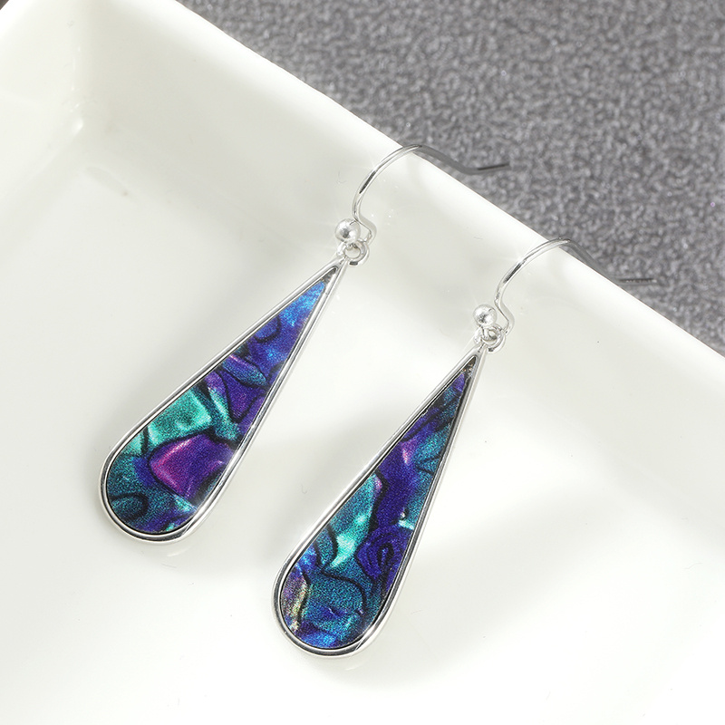 Women's Retro Bohemian Purple Long Teardrop Earrings, Gift